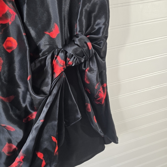 NWT Alexander Wang Rose Printed Satin Slip Sun Dress with Twist Knot Det… - Picture 8 of 12
